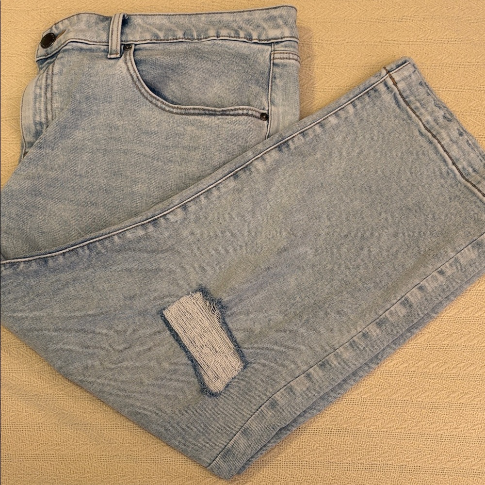 NWOT 18 Lane Bryant jeans Light Blue Denim Distressed Cropped Jeans